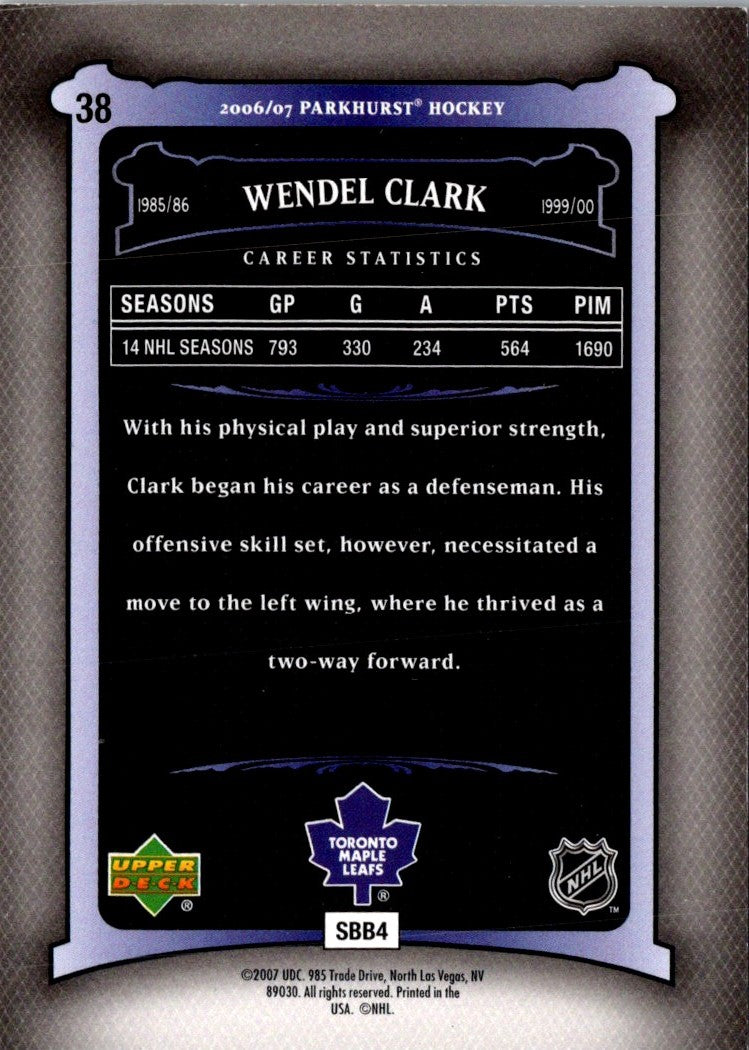 2006 Parkhurst Wendel Clark