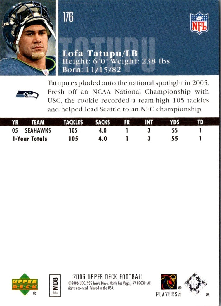 2006 Upper Deck Lofa Tatupu