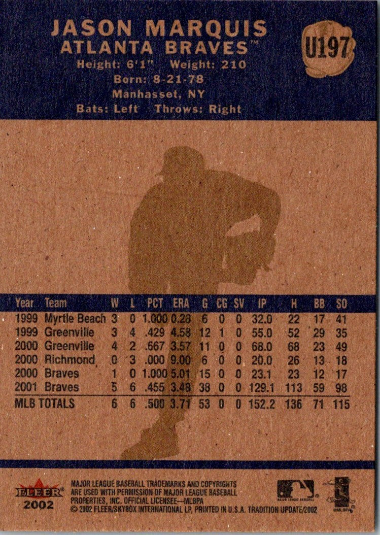 2002 Fleer Tradition Update Jason Marquis