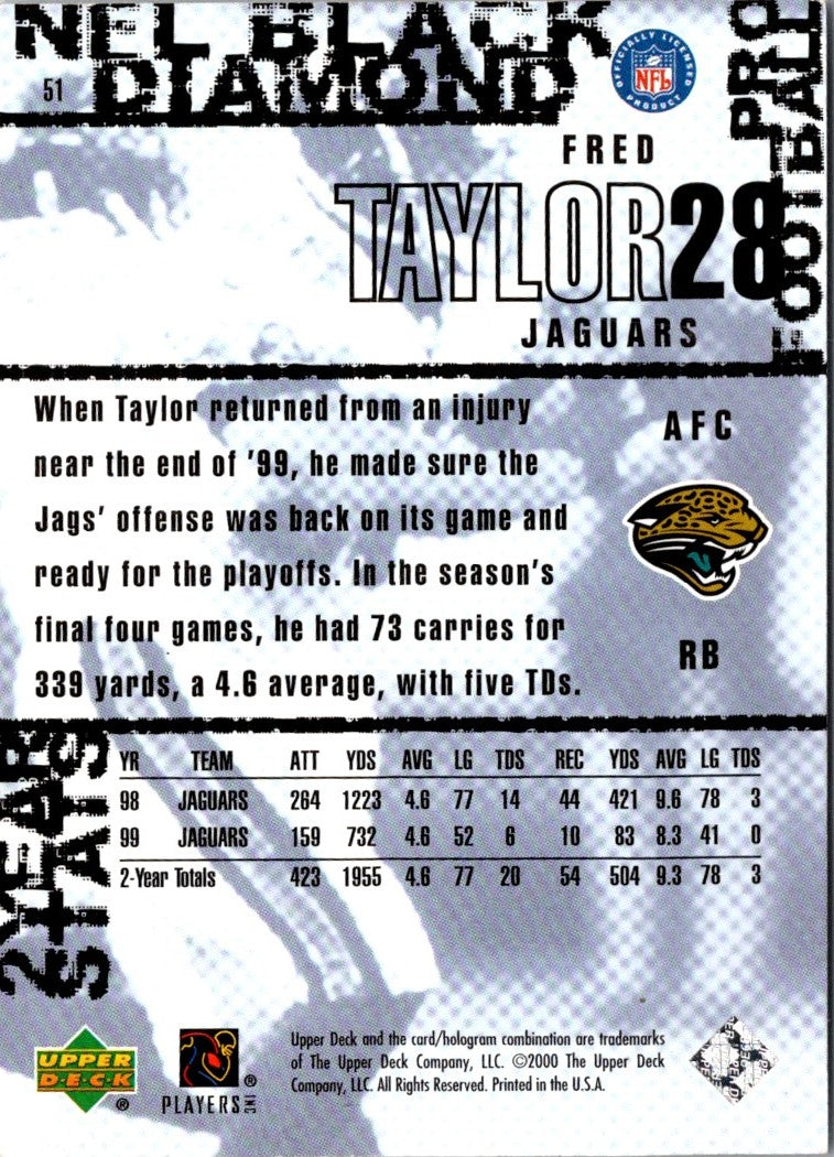 2000 Upper Deck Black Diamond Fred Taylor