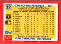 1992 Topps McDonald's Baseball's Best Chito Martinez #40