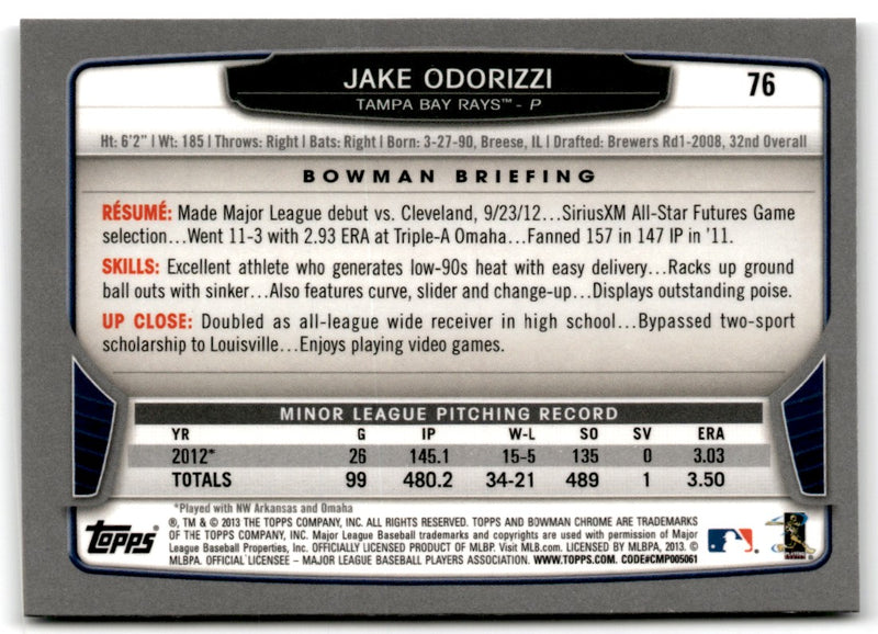 2013 Bowman Chrome Jake Odorizzi