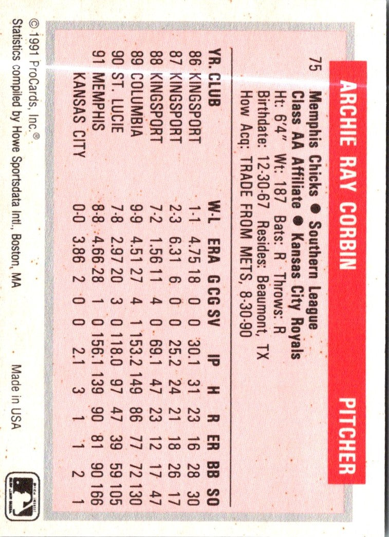 1991 ProCards Archie Corbin