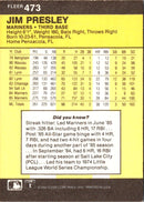 1986 Fleer Jim Presley