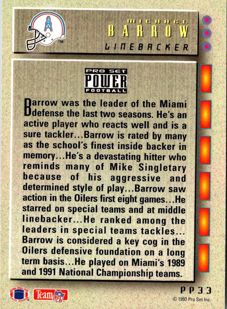 1993 Pro Set Power Update Prospects Gold Micheal Barrow