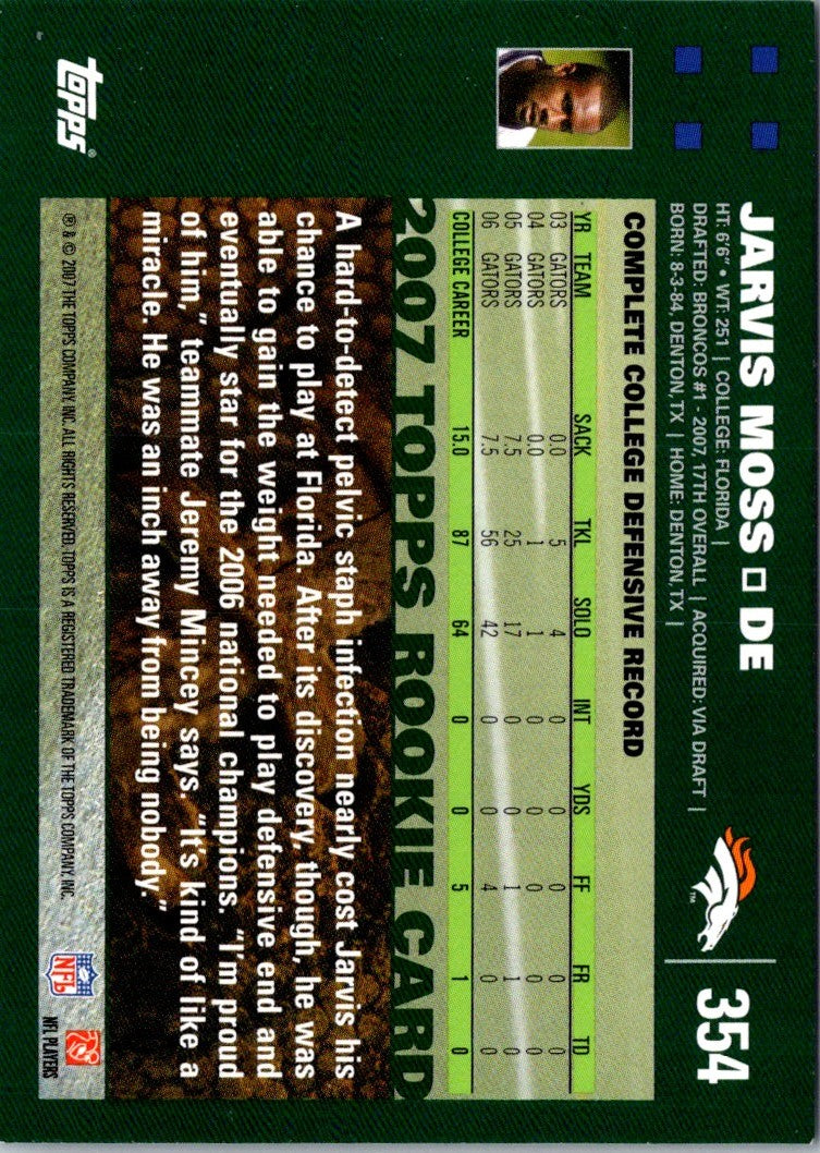 2007 Topps Jarvis Moss