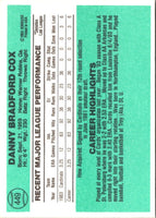 1984 Donruss Danny Cox #449 Rookie
