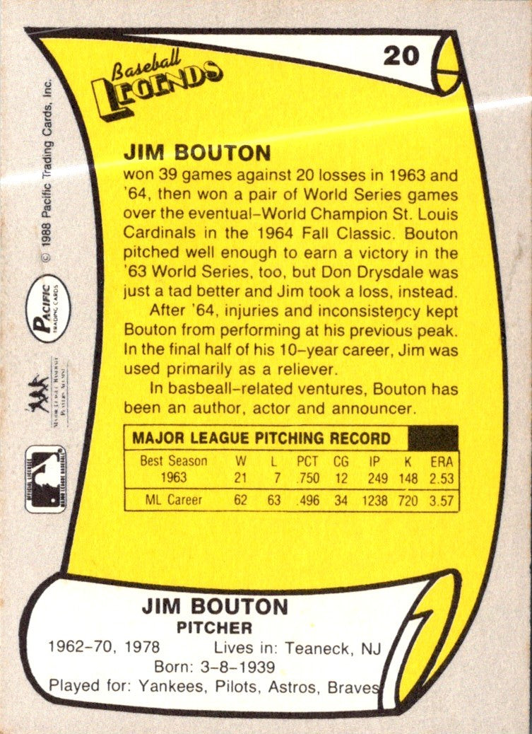 1988 Pacific Legends I Jim Bouton