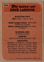 1983 Topps Dave LaRoche #334