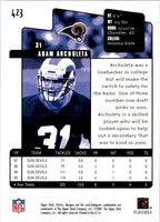 2001 Upper Deck Victory Adam Archuleta #423 Rookie