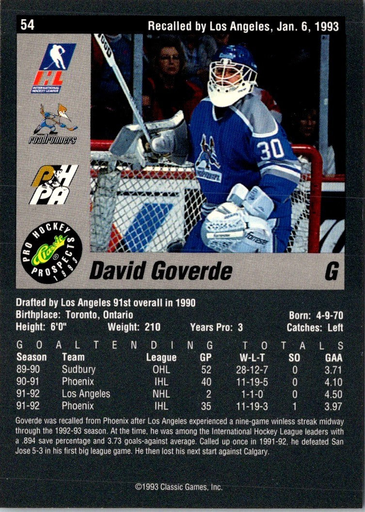 1993 Classic Pro Prospects David Goverde