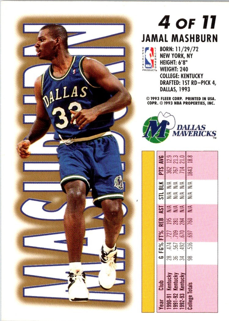 1993 Fleer Lottery Exchange Jamal Mashburn