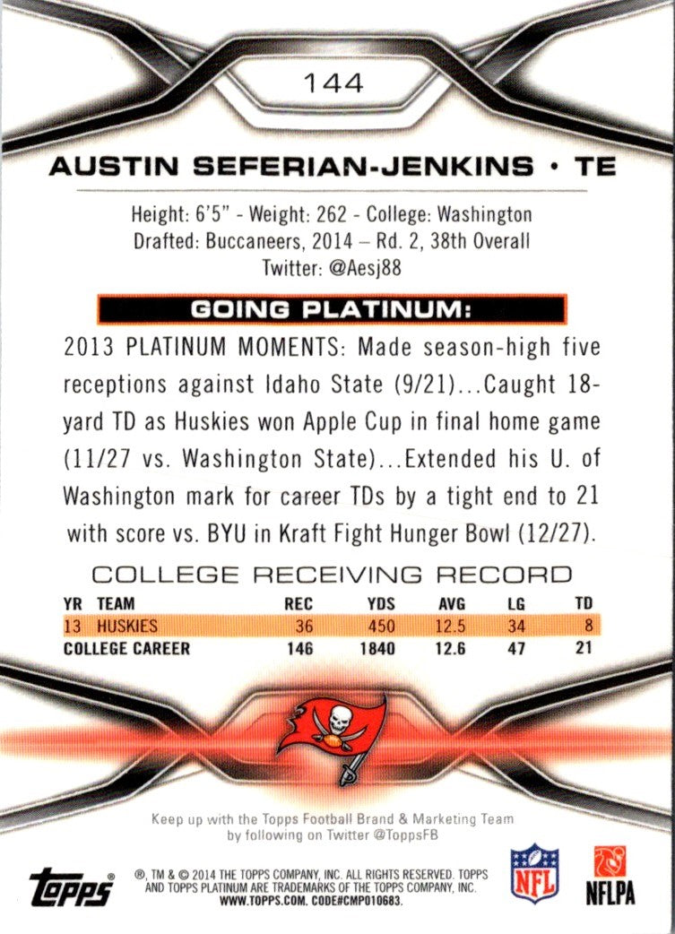 2014 Topps Platinum Austin Seferian-Jenkins