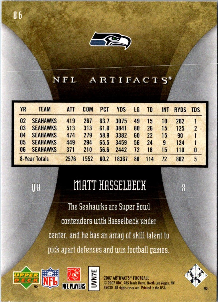 2007 Upper Deck Artifacts Matt Hasselbeck