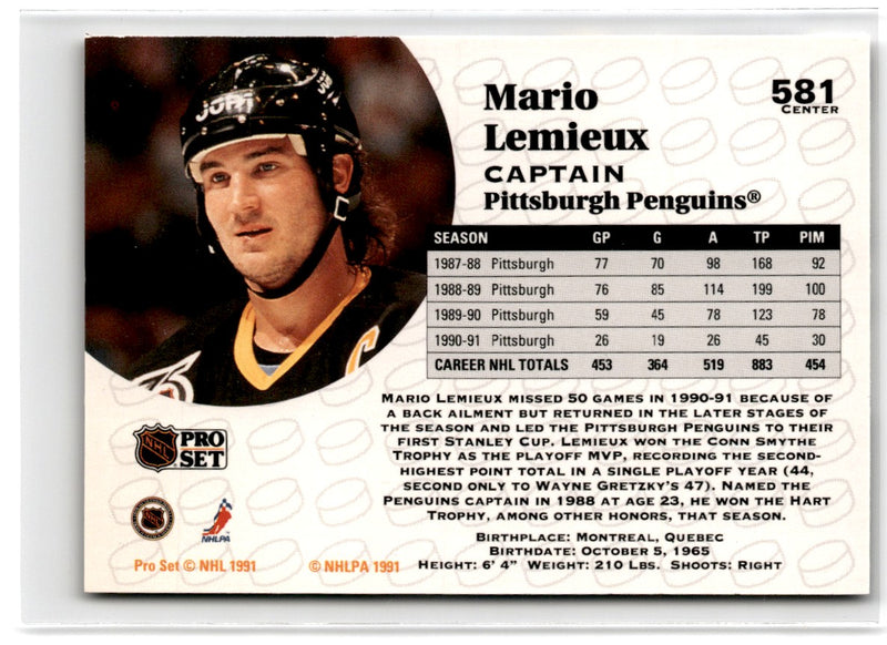 1991 Pro Set Mario Lemieux