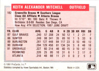 1991 ProCards Tomorrow's Heroes Keith Mitchell #182