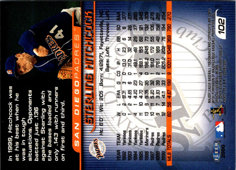 2000 Fleer Focus Sterling Hitchcock