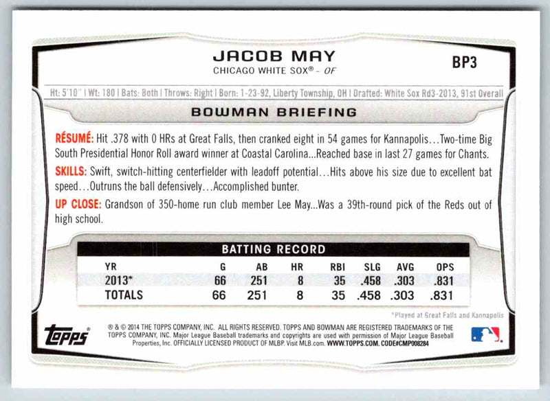 2014 Bowman Jacob May