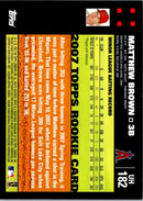 2007 Topps Updates & Highlights Matt Brown