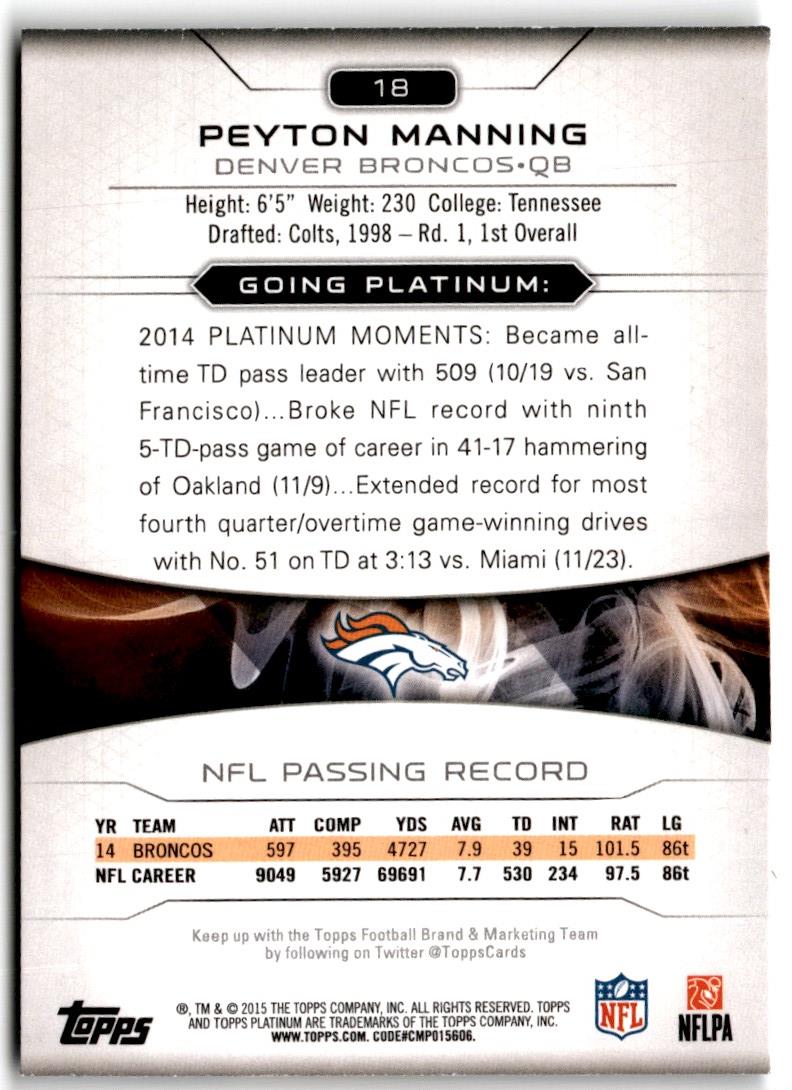 2015 Topps Platinum Peyton Manning