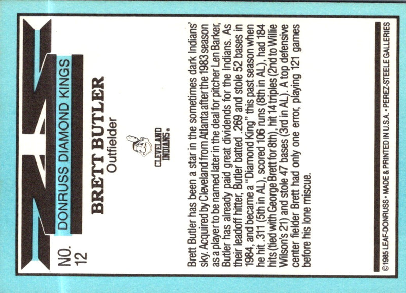 1986 Donruss Diamond Kings Brett Butler