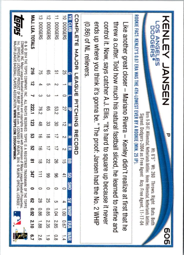 2014 Topps Kenley Jansen