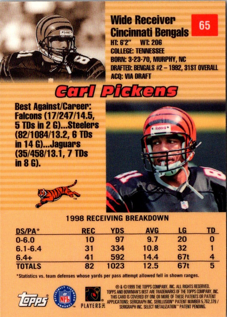 1999 Bowman's Best Carl Pickens