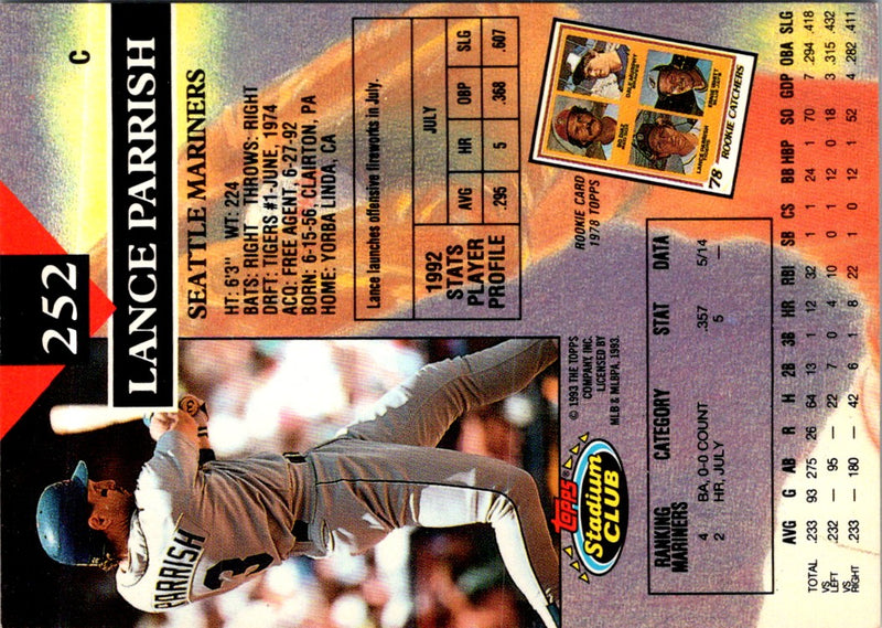 1993 Stadium Club Lance Parrish
