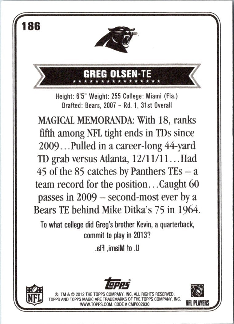 2012 Topps Magic Greg Olsen