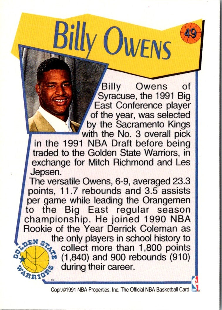 1994 Topps Embossed Billy Owens