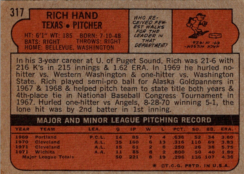 1972 Topps Rich Hand