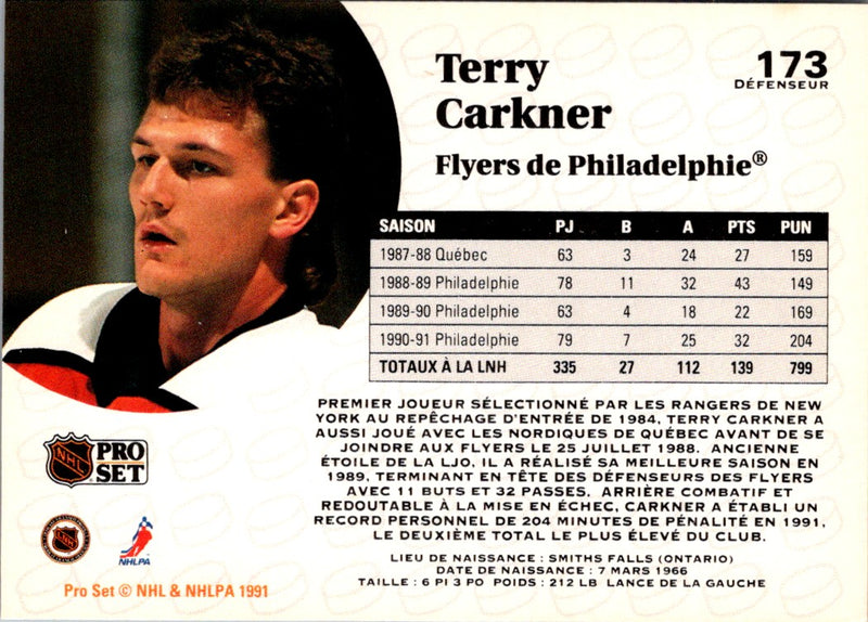 1991 Pro Set French Terry Carkner
