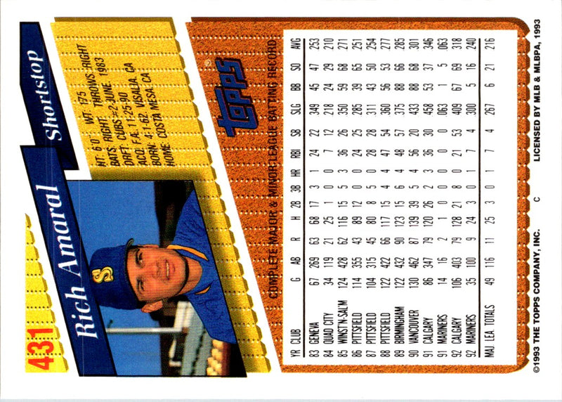 1993 Topps Gold Rich Amaral