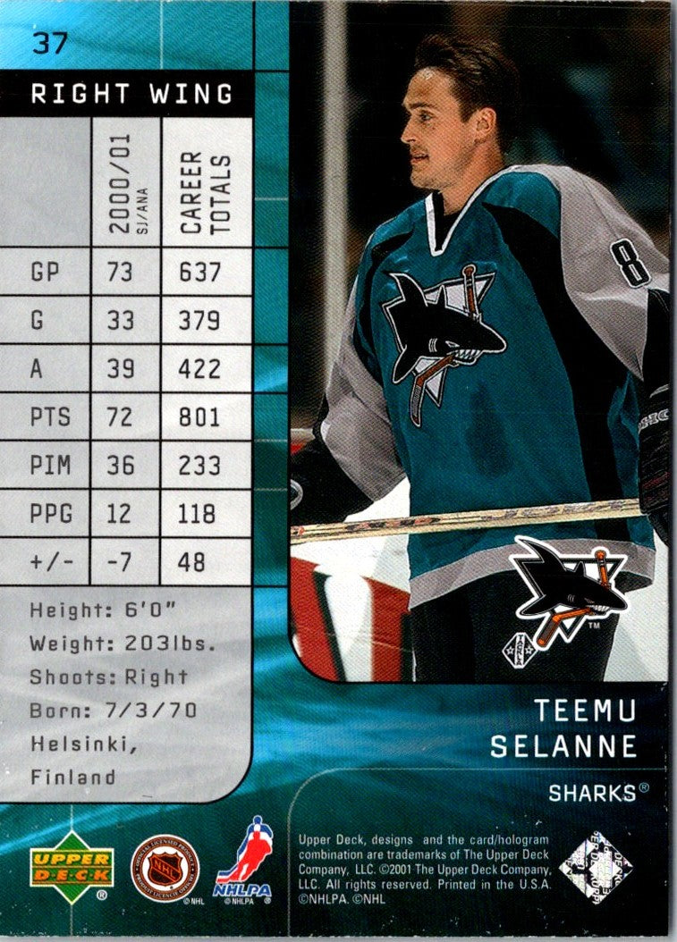 2001 Upper Deck Top Shelf Teemu Selanne