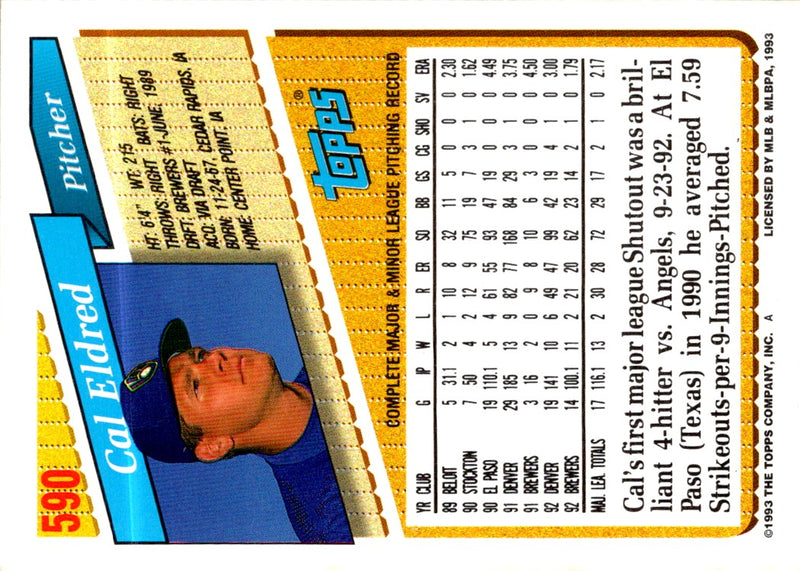 1993 Topps Gold Cal Eldred