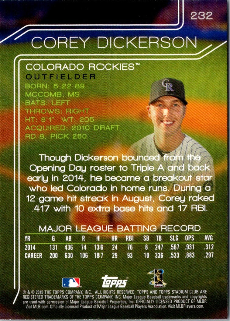 2015 Stadium Club Corey Dickerson