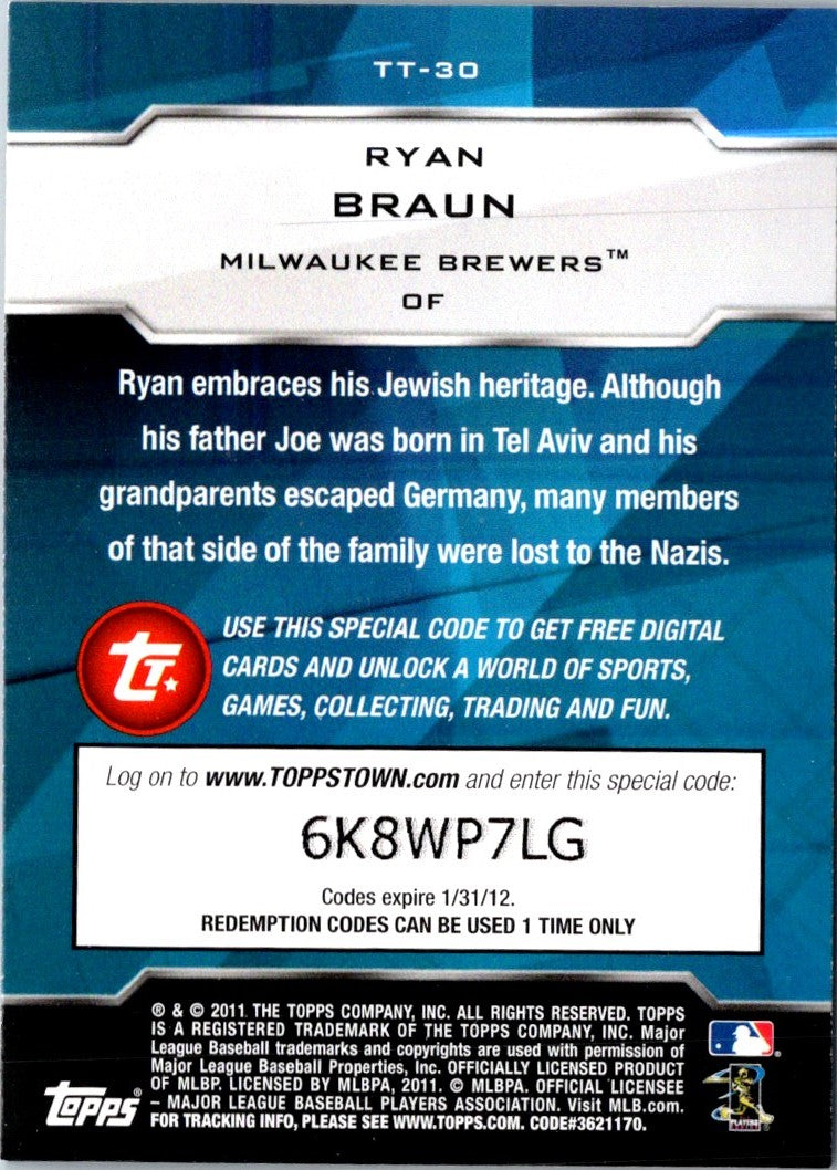 2011 Topps Town Ryan Braun