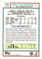 1992 Topps Neil Wilkinson #76