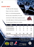 2005 Upper Deck Rookie Class Gilbert Brule #22