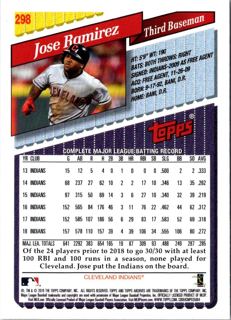 2019 Topps Archives Jose Ramirez