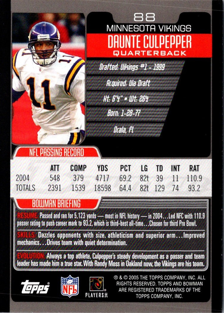 2005 Bowman Daunte Culpepper