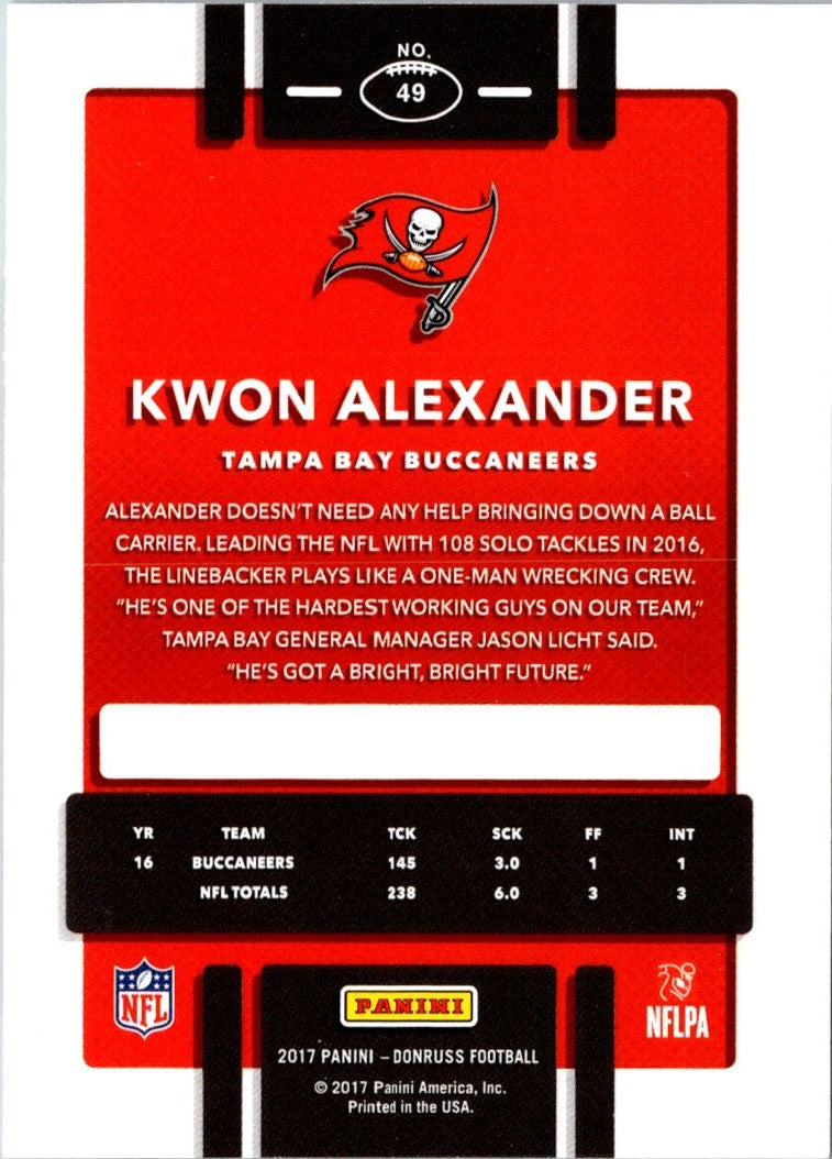 2017 Donruss Kwon Alexander