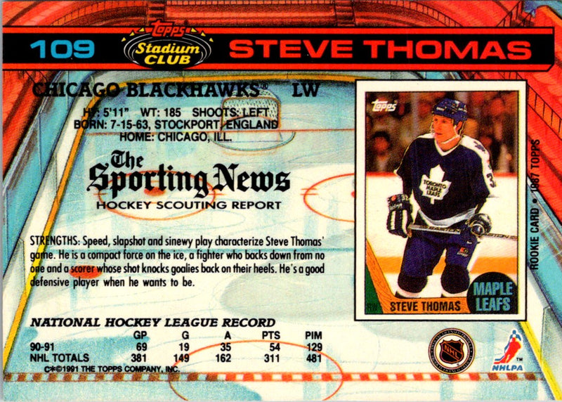 1991 Stadium Club Steve Thomas