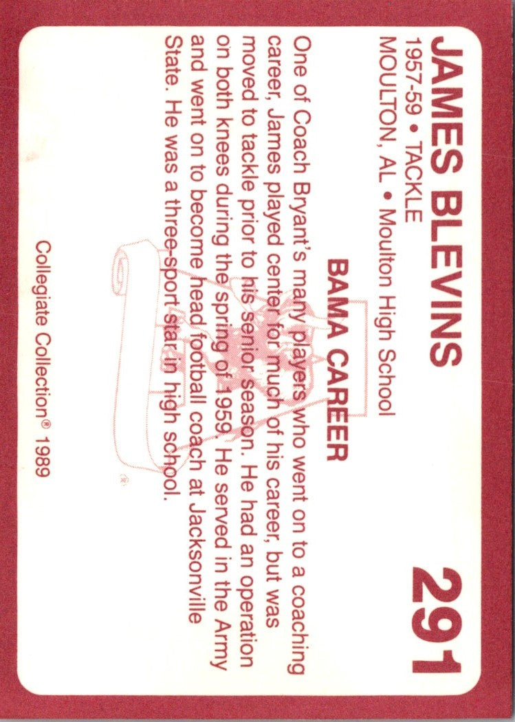1989 Collegiate Collection Alabama Coke 580 James Blevins
