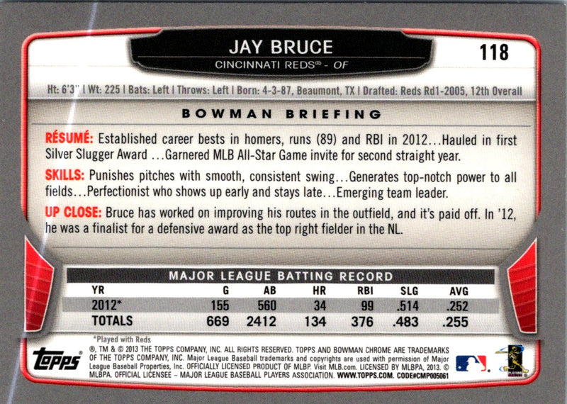 2013 Bowman Chrome Jay Bruce