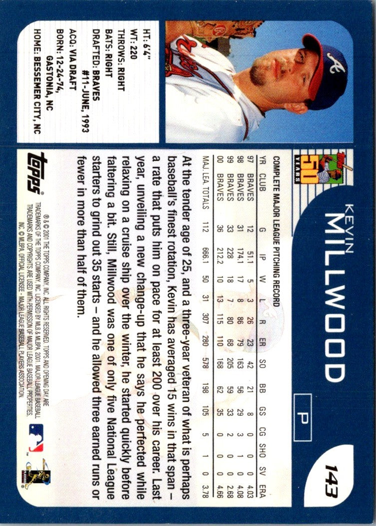 2001 Topps Opening Day Kevin Millwood