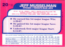 1988 Topps Toys'R'Us Rookies Jeff Musselman