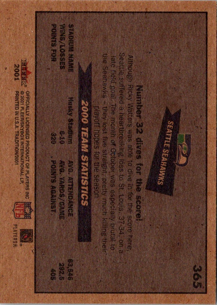 2001 Fleer Tradition Seattle Seahawks