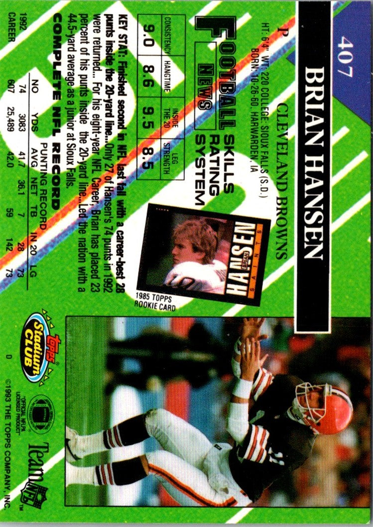 1993 Stadium Club Members Only Brian Hansen