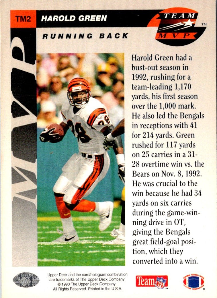 1993 Upper Deck Team MVP Harold Green